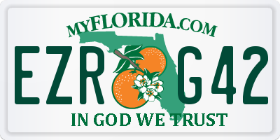 FL license plate EZRG42