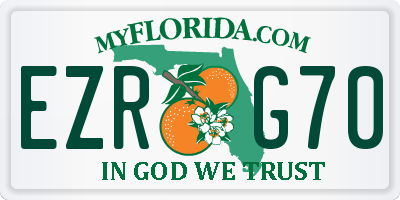 FL license plate EZRG70