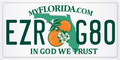 FL license plate EZRG80