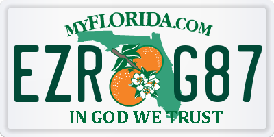 FL license plate EZRG87