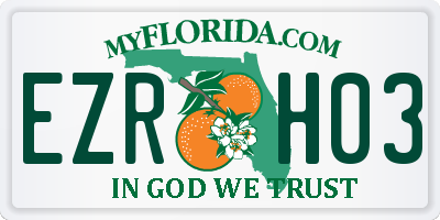 FL license plate EZRH03