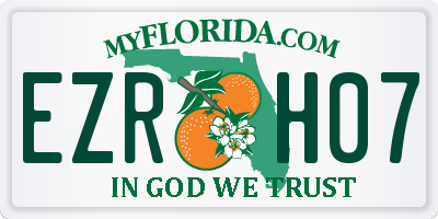 FL license plate EZRH07