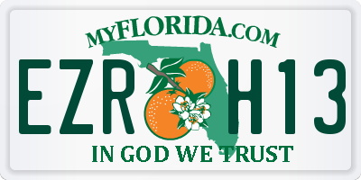 FL license plate EZRH13