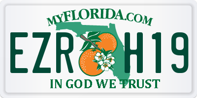 FL license plate EZRH19