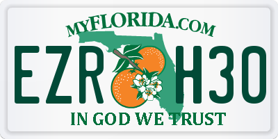 FL license plate EZRH30