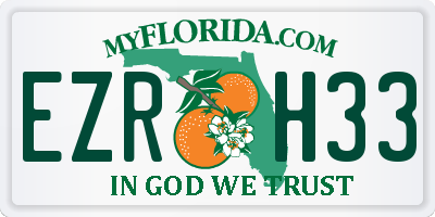 FL license plate EZRH33