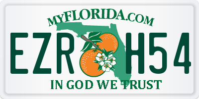 FL license plate EZRH54