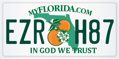 FL license plate EZRH87