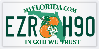 FL license plate EZRH90