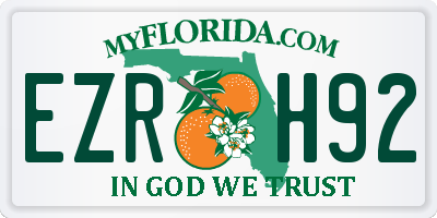 FL license plate EZRH92