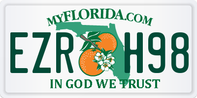 FL license plate EZRH98