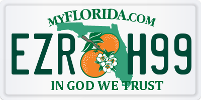 FL license plate EZRH99