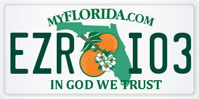 FL license plate EZRI03