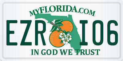 FL license plate EZRI06