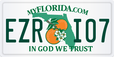 FL license plate EZRI07