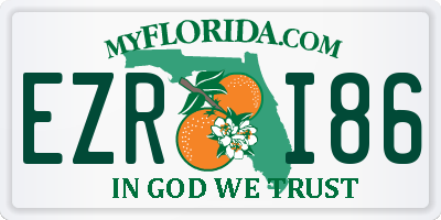 FL license plate EZRI86