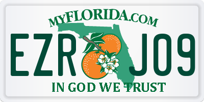 FL license plate EZRJ09