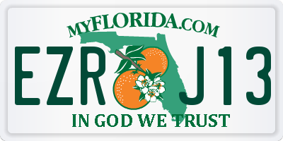 FL license plate EZRJ13