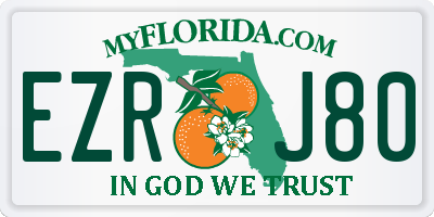 FL license plate EZRJ80