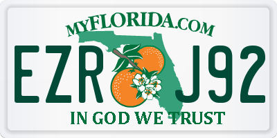 FL license plate EZRJ92