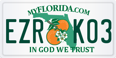 FL license plate EZRK03