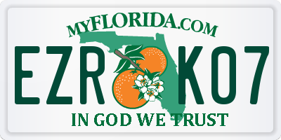 FL license plate EZRK07