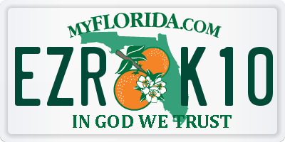 FL license plate EZRK10