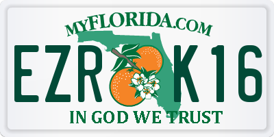 FL license plate EZRK16