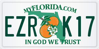 FL license plate EZRK17