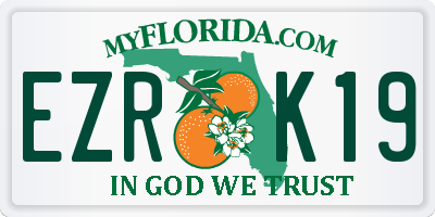 FL license plate EZRK19