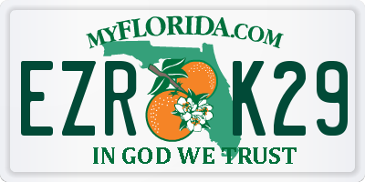 FL license plate EZRK29