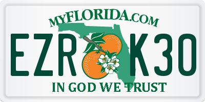 FL license plate EZRK30