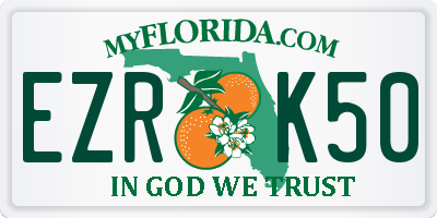 FL license plate EZRK50