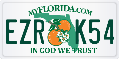 FL license plate EZRK54