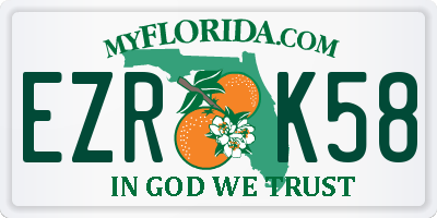 FL license plate EZRK58