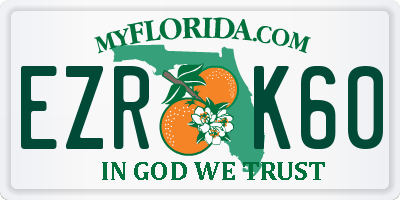 FL license plate EZRK60