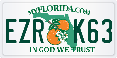 FL license plate EZRK63