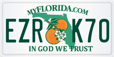 FL license plate EZRK70