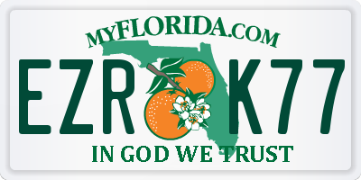 FL license plate EZRK77