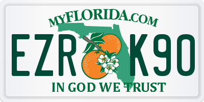 FL license plate EZRK90