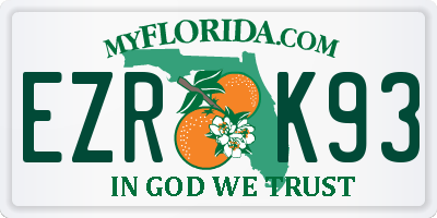 FL license plate EZRK93