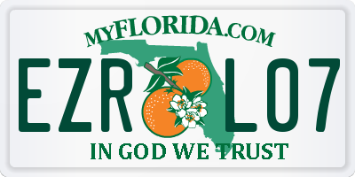 FL license plate EZRL07