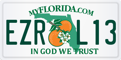 FL license plate EZRL13