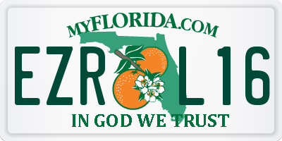 FL license plate EZRL16