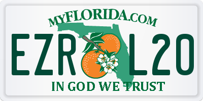 FL license plate EZRL20