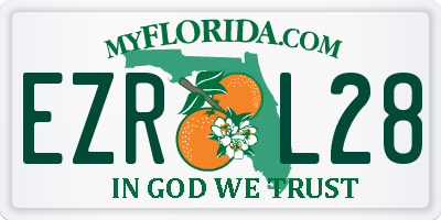 FL license plate EZRL28