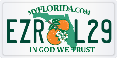 FL license plate EZRL29