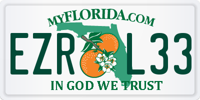 FL license plate EZRL33