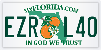 FL license plate EZRL40