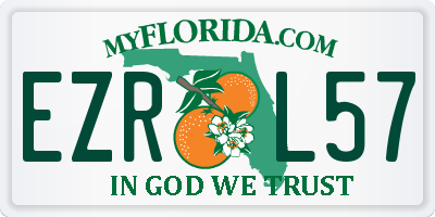 FL license plate EZRL57